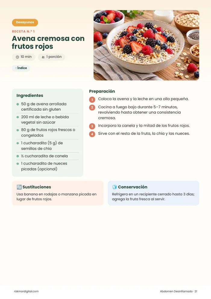 Página interior 1: desayuno